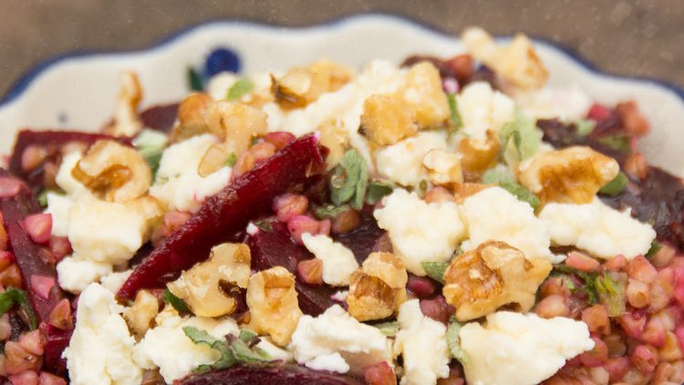 Buckwheat and Beetroot Salad with Feta, Walnuts and Honey by Ren Behan / Wild Honey & Rye – Cookbook Review