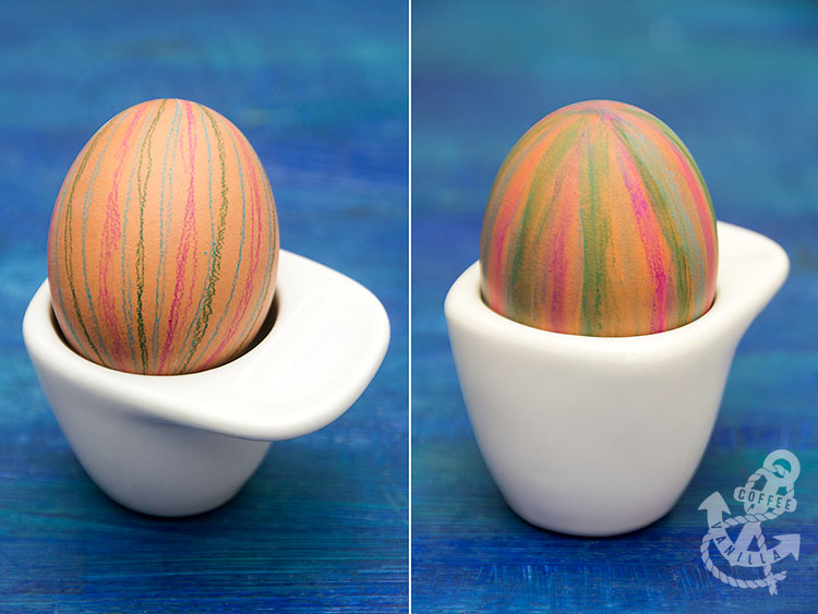 watercolour pencil decorated eggs