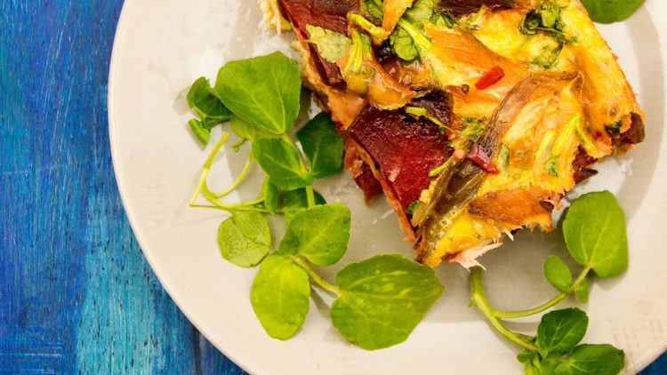 Beetroot & Mackerel Frittata – Cooking For Fitness: Eat Smart, Train Better by James Haskell & Omar Meziane